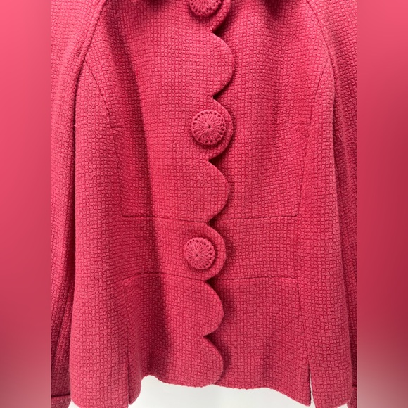 Boden pink wool blend jacket with scalloped hem size 8 - Picture 4 of 15
